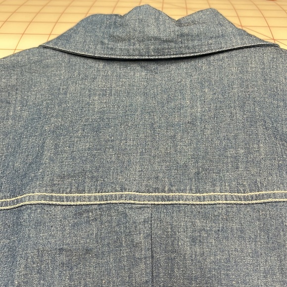 ROEYSHOUSE Denim Chambray Short SLV Hidden Button Career Preppy Shirtdress XXL - Picture 9 of 16